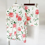New Star Fashion Rose Print Double Buckle Suit Half Skirt Suit