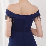Fringe Tassels Off Shoulder Formal Mermaid Evening