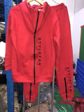 Street Loose Oversized Tracksuit Back Zipper Long Hoodie + Pants Set Winter Alphabet Sportswear Pullover Hip-Hop Two-Piece