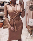 Women's PU Dress Sexy Buttocks Fashion Drape Francais High Quality Retro Dress Office Wear Ladies Leather Vestidos 2023-Outfit