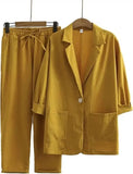 Linen Pants Set Two Piece Set Women Holiday Vintage Boho Maxi Shirt Spring Summer Loose Work Streetwear Y2k 2023 Outfits-Outfit