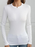 New Women's Long-Sleeved Top Solid Color Knitted