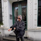 Autumn / Winter 2023 With Loose Zip Padded Jacket Female Ins Small Sweet Wind Baseball Jacket-Outfit
