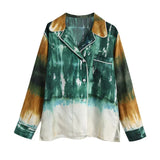 Tie Dye Blouse Za 2021 Women Oversize Casual Holiday Female Tops Summer Vintage Boho Printing Shirts Femme Chandails