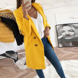 Turn-Down Collar Coats Autumn Winter Fashion Long Sleeve Pocket Vintage Jackets Slim Button Solid Casual Outwear