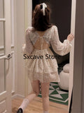 Beach Dress Women Casual Evening Party Floral Mini Dress Office Lady Korean Clothing Long Sleeve Elegant 2022 Summer