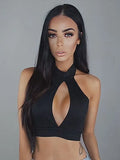 Hot Women Sexy Off Shoulder Bustier Tank Vest Tube Crop Tops Bodycon Solid Clubwear Hole Strapless Bra Tank Vest Outwear-Outfit
