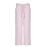 Street Trend Loose Waist Wide Legs Pink Woven Overalls Hot Girls Low Waist Leisure Trousers New Summer Style-Outfit