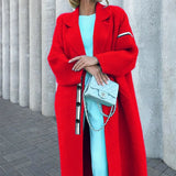 autumn and winter new temperament coat women's casual loose and thin mid-length woolen