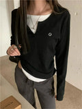 Mock Two Piece Long Sleeve