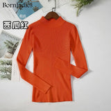 Autumn Winter Basic Turtleneck Knitting Bottoming Warm Sweaters 2021 Women's Pullovers Solid Minimalist Cheap