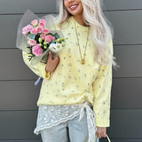 Sense Of Long Knitted Flower Circle Collar Collar Sweater Loose Leisure Lazy New