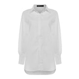 Autumn Women Stylish Tops Blouses Lapel Long Sleeve Buttons Casual Solid Asymmetrical Ladies Shirts Elegant Party