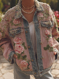Trend 3D Digital Pattern Printing Fashion High Street Denim Jacket Men And