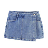 For Women's Clothing INS Burst Short-Edover Collar Denim Shirt +