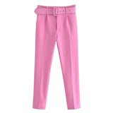 2025 New 褶皱 Multi-Colored Harun Pants Casual Solid-Colored Small-Footed Women's Trousers