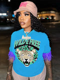 Summer Clothes Streetwear Short Sleeve Crop Tops Women 2022 O Neck Feather T Shirts Tees Female Black Graphics T