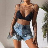 Toloer Summer Grid Flash Drill Women's T-Shirt
