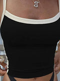 Contrast Trim Vintage Crop Cami Top-Outfit