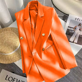 Toloer Spring And Autumn Women's Korean Version Of The New Design Sense Simple Temperament Fashion Suit Long Sleeve Coat Candy Green Suit-Outfit