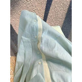 Bumpy Linen Shirt Dress Women's Summer Languid Temperament High-Sense Tie With Shirt Collar Long