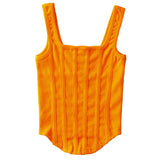Women Green Irregular Shaped Tank Tops New Square Collar Sleeveless Personality Fashion Tide Spring Summer 2023