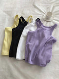 Women Tank Tops Sexy Cropped Top Female Women Summer Camisole Camis Black White Sport Clothes For Women-Outfit