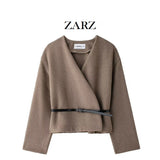 Homemade New Women's Classic Fashion With Belt Soft Coat