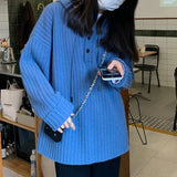 Wind Sweet Retro Hooded Knitted Sweater Women's Autumn And Winter 2024 New Loose Board Pullover-Outfit