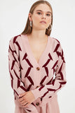Trendyol Geometric Jacquard Knitwear Cardigan