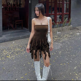 Ruffled Tube Top Short Romper for Womens Streetwear Y2k Clothes Sexy One Pieces Black Jumpsuit Summer 2023