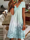 New Loose Vintage Ruffles Casual Befree Dress Large Big Summer Printed Party Beach Dresses Plus