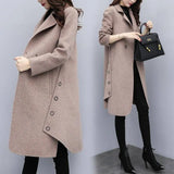 Lady 2021 Fashion New Autumn And Winter Warm Women's Clothing Korean Loose Size Medium Long Woolen Jacket Tweed