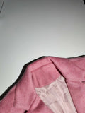 Women's Fashion Collar Plush Coat Women's Single Row Buckle Long-Sleeved Elegant Wind Coat Suit