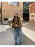 2025 Brown Short Eco-Friendly Fur High Fashion Lazy