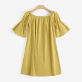 Celmia Cotton Sexy Off Shoulder Robes Solid Color Women Party Vestidos Pleats 2022 Summer Mini Dress Short Puff Sleeve