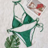 Toloer New Ins Web Celebrity Swimsuit Sexy Hollow Out Retro Crystal Diamond Bikini Straps Women's