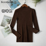 Autumn Winter Basic Turtleneck Knitting Bottoming Warm Sweaters 2021 Women's Pullovers Solid Minimalist Cheap