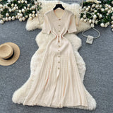 Inside Sweater Dress Women 2025 Winter Elastic Repair Slimming Famous Wind Single Buckle Knitted Long