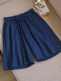 Length Cotton Linen Shorts Women Summer 2022 Elastic Waist Basic Short Pants Linen Loose Women's Bermuda Shorts For