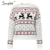 O-neck Fashion Christmas sweaters women long sleeve Autumn winter deer print knitted female pullover Chic ladies
