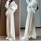 Streetwear Women 's Joggers Sweatpants Women Pockets Side Stripe Baggy Tech Wide Leg Pants Harajuku Loose Sports