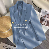 Toloer Spring And Autumn Women's Korean Version Of The New Design Sense Simple Temperament Fashion Suit Long Sleeve Coat Candy Green Suit-Outfit