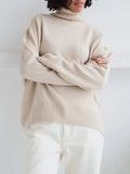 Turtleneck Women Sweater Oversize Warm Knitted Pullover Loose Sweater Woman Winter 2022 Thick Sweater Winter