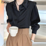 Women Chiffon Office Basic Classic Spring Autumn French Long Sleeve Vintage Ladies Fashion Casual All-match College