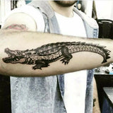 Black Crocodile Fake Tattoo Stickers For Arm Leg Body Art Waterproof Alligator Temporary Tattos Flash Decals
