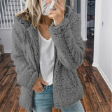 style women's hooded woolen fleece autumn and winter jacket sweatshirt women graphic