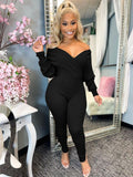 Casual Streetwear Bodycon Rompers Womens Jumpsuits Strapless Long Sleeve Jumpsuits One Piece Outfits Black Jumpsuits