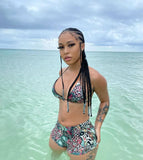 Sexy Fashion Colorful Print Two Piece