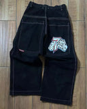 Autumn New Hip-Hop Printed Jeans Men's High Street Vintage Trend Brand Fashion Cool Loose Pants-Outfit